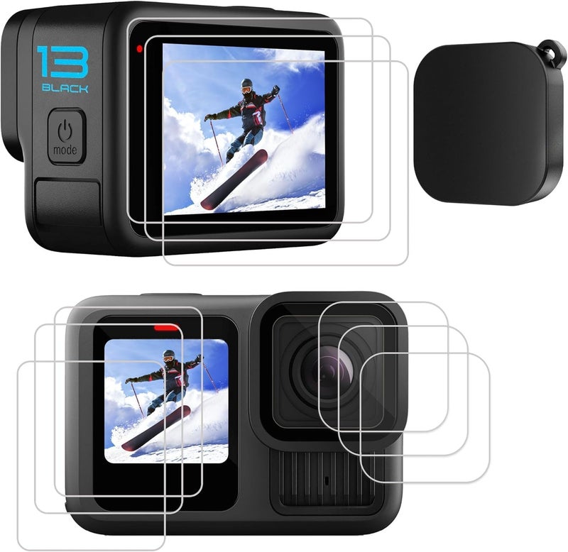 PCTC 9 PCS Hero 13 Screen Protector Compatible with GoPro Hero 13 Black,9H Ultra Clear Tempered Glass Screen Only for Go Pro Hero 13 Accessories, Screen Protector & Silicone Lens Protective Cover - Image 1